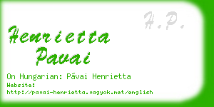 henrietta pavai business card