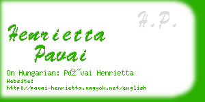 henrietta pavai business card